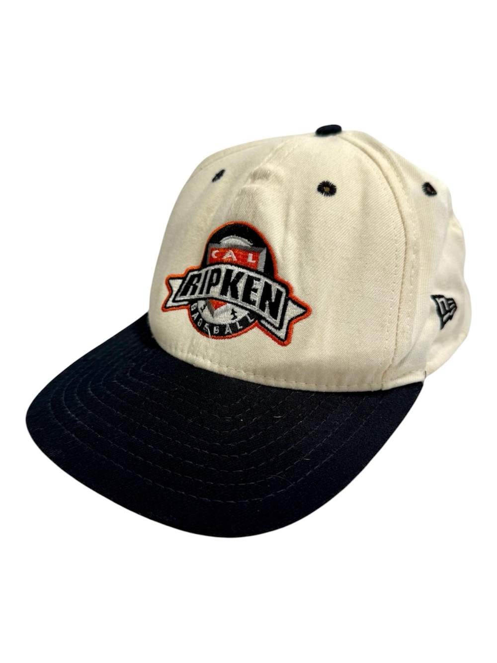 Vintage New Era Cal Ripken Baseball Cap Snapback Cream Black Baltimore
Orioles